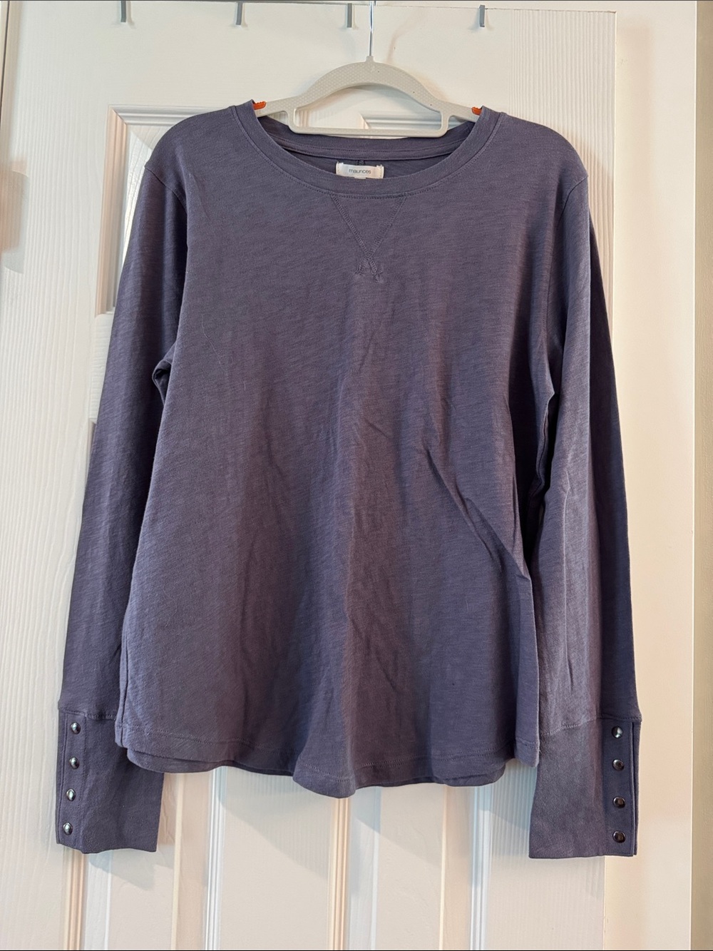 Maurices Women's Long-Sleeve Crewneck Top in Dusty Blue